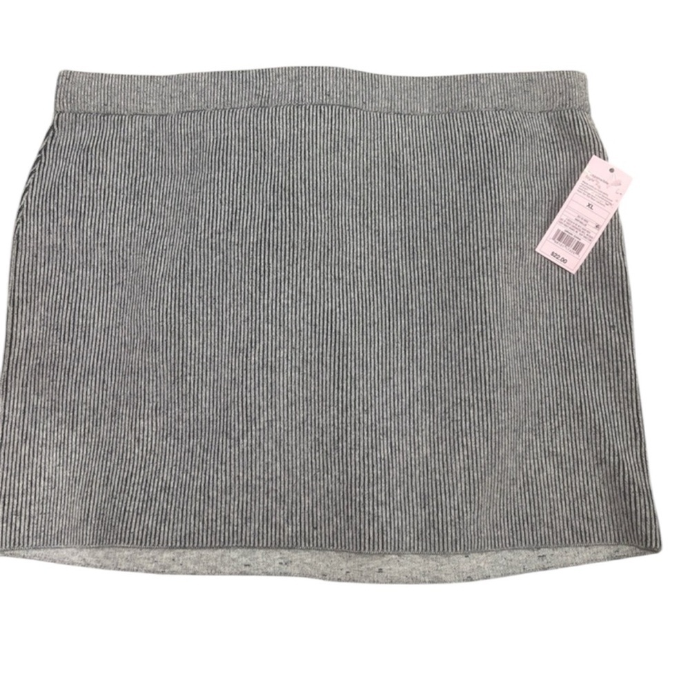 Wild Fable Women's Gray & Black Knit Mini Skirt - Elastic Waist - XL
